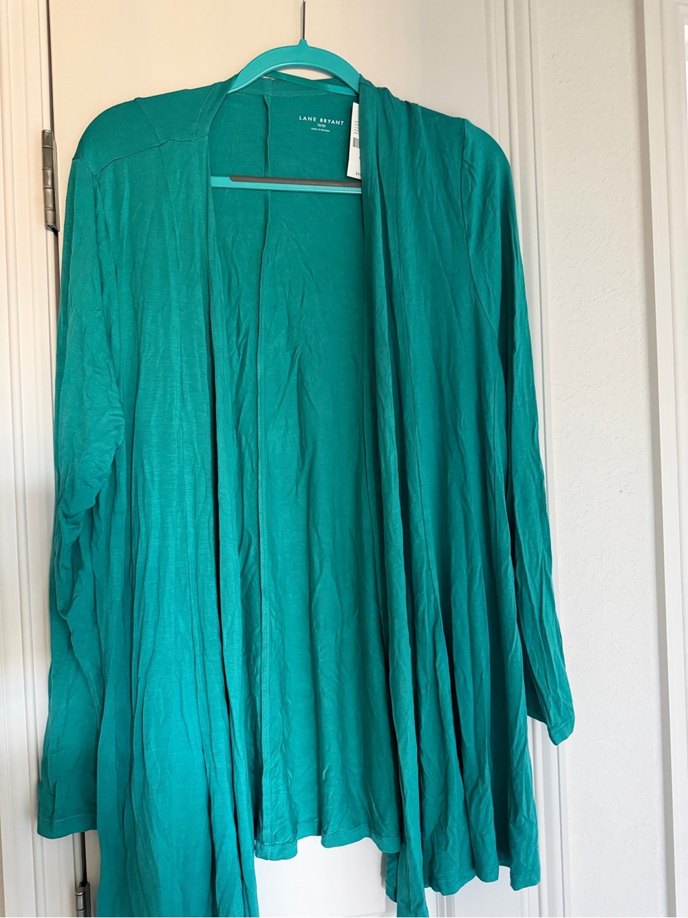 Lane Bryant Teal Draped Open Cardigan